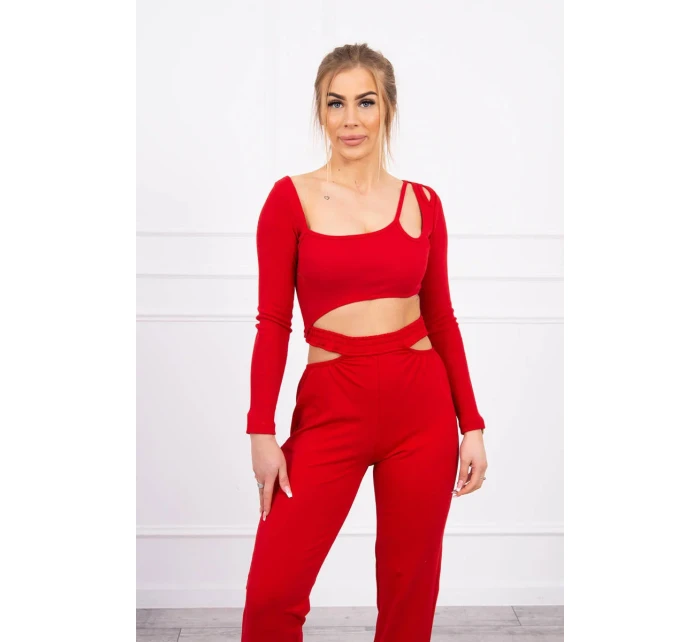 Súprava s blúzkou top červená