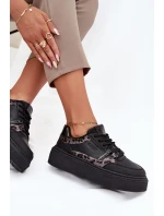 Damskie Sneakersy Na Platformie Big Star SS274358 Panterka Czarne Damskie Sneakersy Na Platformie Big Star SS274358 Panterka Czarne