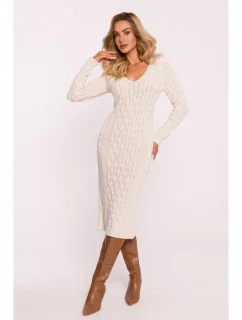 Svetrové šaty s výstřihem do V  kost model 20515178 - Moe