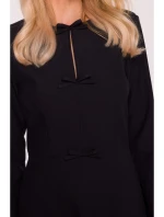 model 21319063 Šaty s mašlí černé - STYLOVE