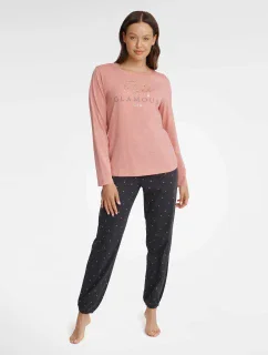 Glam pyžamo model 18802906 Růžová a šedá - HENDERSON LADIES