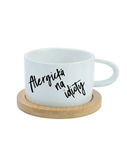 ALERGIC TO IDIOTS - biely pohár na makrónky 200 ml