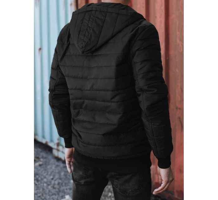 Pánská přechodná prošívaná bunda s kapucí černá Dstreet model 21980989 - FashionStreet Pánská přechodná prošívaná bunda s kapucí černá Dstreet model 21980989 - FashionStreet