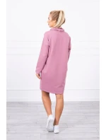 Šaty s kravatou tmavě růžové