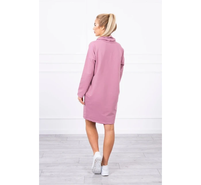 Šaty s kravatou tmavě růžové