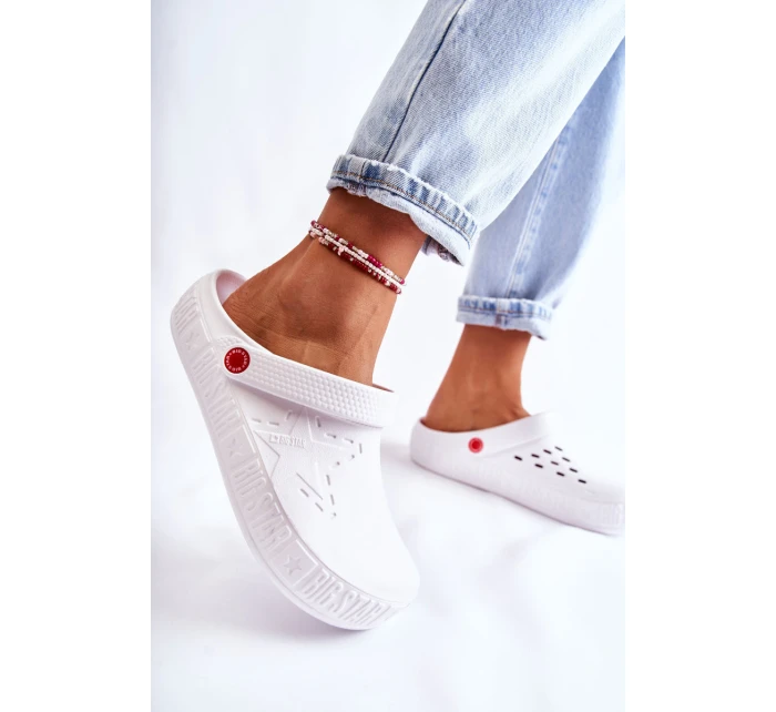 Damskie Lekkie Klapki Chodaki Big Star II275003 Białe