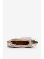 Kožené baleríny Zlaté model 21646187 - Zazoo