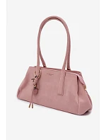 Eko semišová kabelka s přívěskem Růžová model 22111612 - Flora&Co