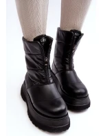 Dámské sněhule na silné podrážce se zipem GOE černá