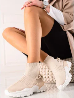 Zaujímavé tenisky dámske hnedé bez podpätku