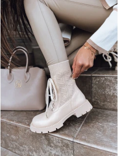 Dámské kozačky light beige Dstreet model 21971398 - FashionStreet