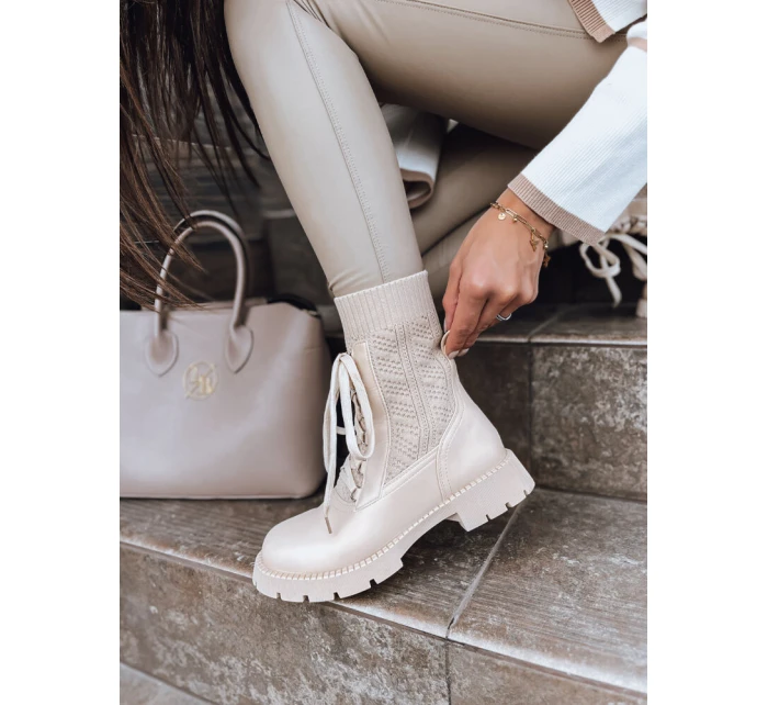 Dámské kozačky light beige Dstreet model 21971398 - FashionStreet Dámské kozačky light beige Dstreet model 21971398 - FashionStreet