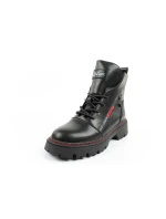 boty dámské dámské zateplené kožené černé červené dámské boty model 21406155 - Lee Cooper