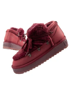 D.Franklin dámske snežnice zimné módne kožušinové zateplené bordové dámske