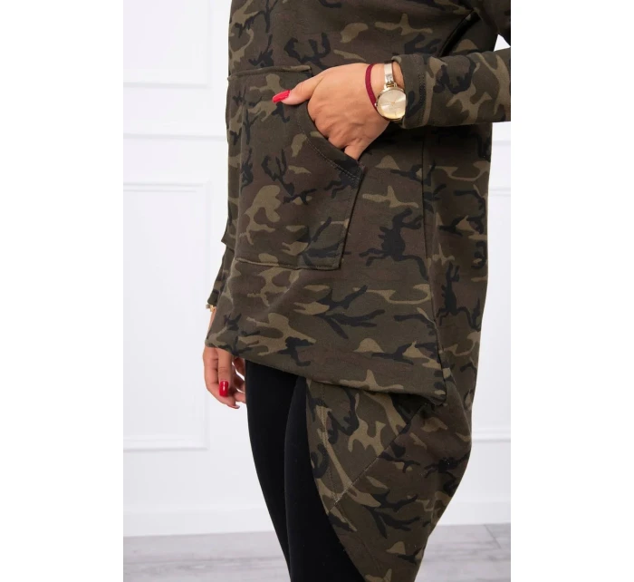 Mikina moro s dlhým chrbtom khaki+zelená Mikina moro s dlhým chrbtom khaki+zelená