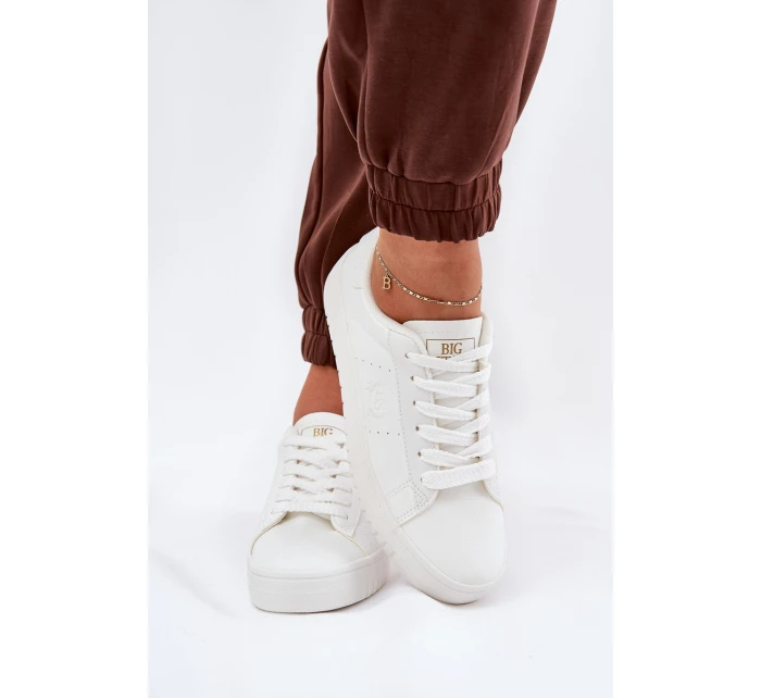 Nízké Dámské Tenisky Z Eko Kůže Big Star model 21686486 Bílé - Big Star Shoes Nízké Dámské Tenisky Z Eko Kůže Big Star model 21686486 Bílé - Big Star Shoes