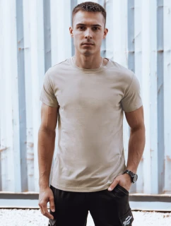 Pánske tričko bez potlače béžové RX5610