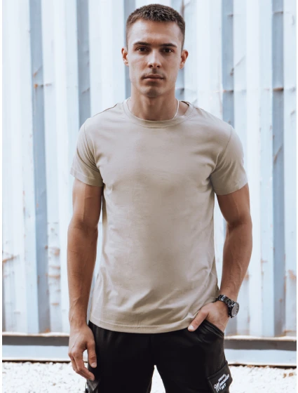 Pánske tričko bez potlače béžové RX5610