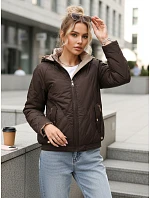 Kurtka damska przejściowa pikowana z kapturem brązowa model 22102049 - FashionStreet