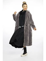 Šedý dámský oversize kabát model 21247134 - Ann Gissy Šedý dámský oversize kabát model 21247134 - Ann Gissy