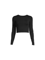 CASALL Crop Tričko s dlhým rukávom Black