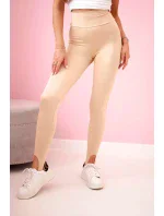 Dámské legíny s rozparkem na pas světlý velbloud model 20996920 - K-Fashion Dámské legíny s rozparkem na pas světlý velbloud model 20996920 - K-Fashion