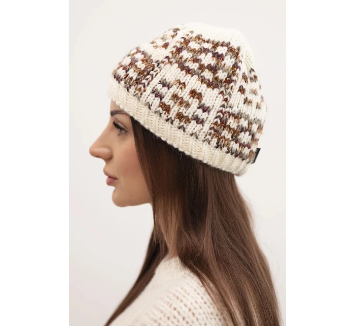 Dámská zimní vlněná čepice s ozdobnými krystalky K399 černá