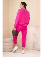 Súprava tepláky + nohavice maslová látka fuchsiová