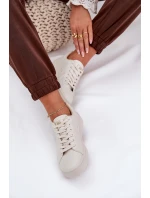 Niskie Trampki Damskie Z Eko Skóry Big Star NN274578 Beżowe