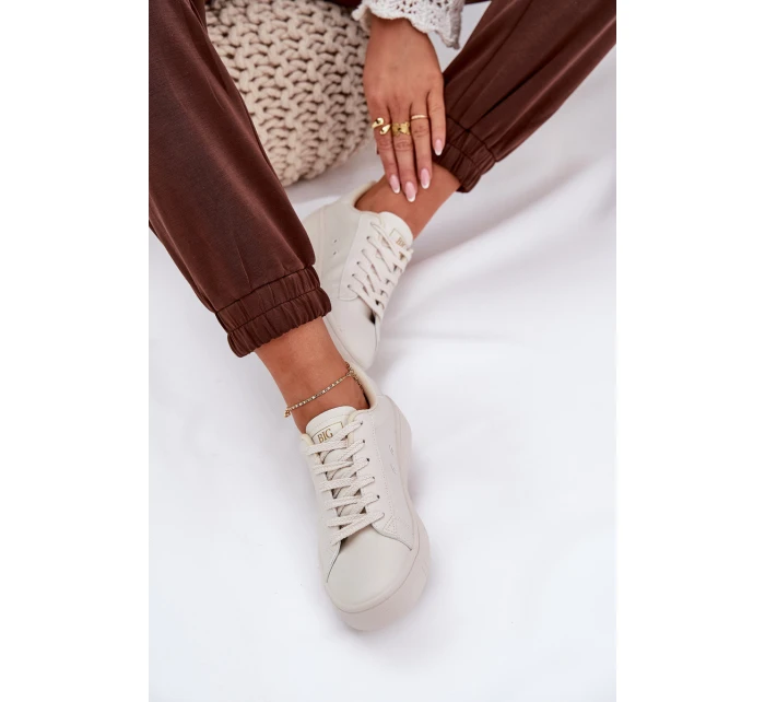 Niskie Trampki Damskie Z Eko Skóry Big Star NN274578 Beżowe