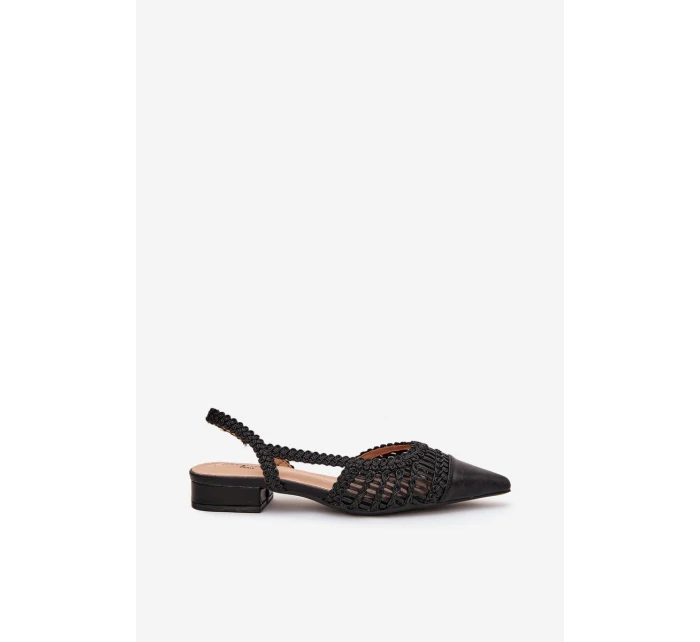 Dámské sandály s pletením na Černé model 21911471 - Boto
