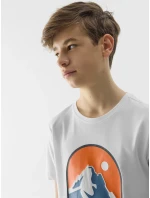 Chlapčenské tričko z organickej bavlny 4F - biele Chlapčenské tričko z organickej bavlny 4F - biele