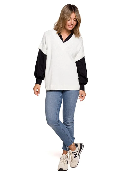 Dámská vesta model 18459060 ecru - BeWear