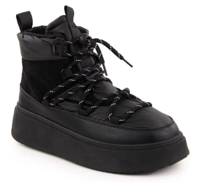 Dámske snehové topánky na pltform 24-72302BK / WOL280A Black - Potocki Dámske snehové topánky na pltform 24-72302BK / WOL280A Black - Potocki