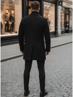 Pánsky čierny kabát FashionStreet CX0380 Pánsky čierny kabát FashionStreet CX0380