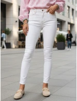Jeansy damskie skinny z wysokim stanem białe model 22016704 - FashionStreet