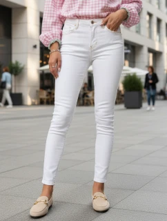 damskie skinny z  białe model 22016704 - FashionStreet