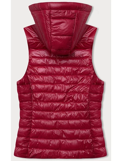 Červená prošívaná vesta s kapucí model 18914563 - J.STYLE