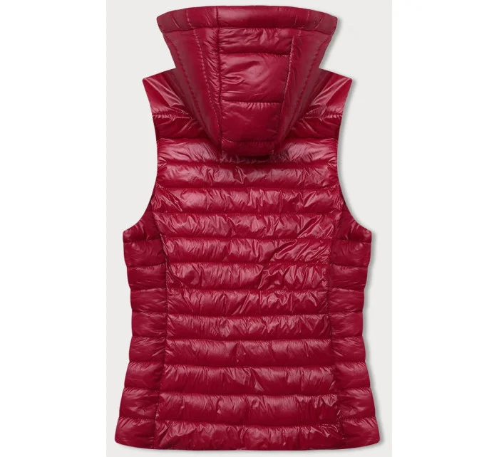 Červená prešívaná vesta s kapucňou (16M9138-270)