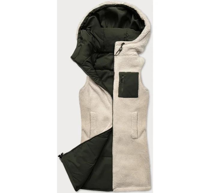 Oboustranná dámská vesta typu v army barvě model 20722468 - J.STYLE Oboustranná dámská vesta typu v army barvě model 20722468 - J.STYLE