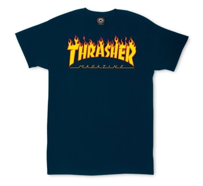 Tričko Thrasher Flame Logo Navy - 110102/NY