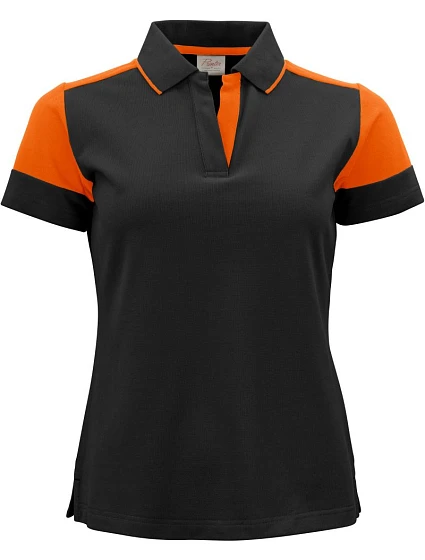 Printer Prime Polo Women Dámske piqué polo z hrubej bavlny 61.5025 čierna/oranžová Printer Prime Polo Women Dámske piqué polo z hrubej bavlny 61.5025 čierna/oranžová