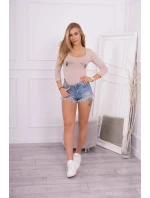 Body s potlačou pištole béžovej