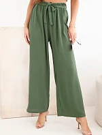 Široké nohavice s khaki pásom