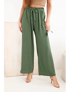 Široké nohavice s khaki pásom