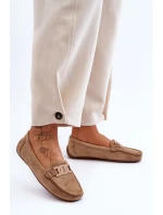 Dámské módní semišové mokasíny hnědé model 21625598 - Boto