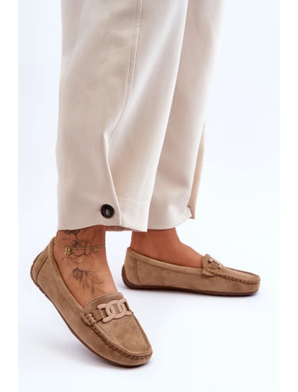 Dámské módní semišové mokasíny hnědé model 21625598 - Boto