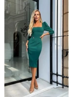 Dámské šaty model Tmavě zelená model 18628050 - BICOTONE Dámské šaty model Tmavě zelená model 18628050 - BICOTONE