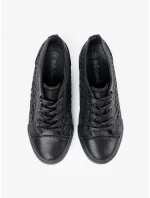 Módne dámske tenisky čierne na klin Módne dámske tenisky čierne na klin