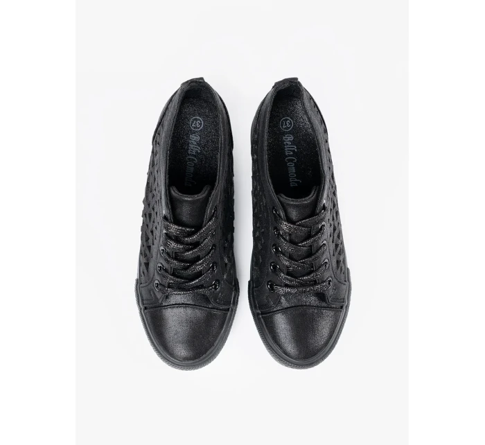 Módne dámske tenisky čierne na klin Módne dámske tenisky čierne na klin